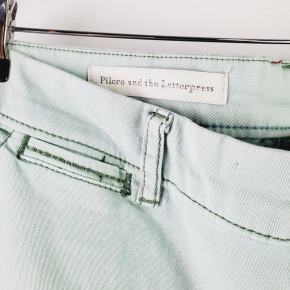 Pilcro and the Letterpress STET Crop Mint Chinos Pant Sz 30 - Picture 5 of 9